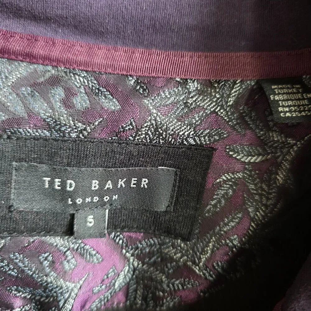 Ted Baker London Men’s Size “5” Size XL US 1/4 Zip Black Pullover Sweater Shirt